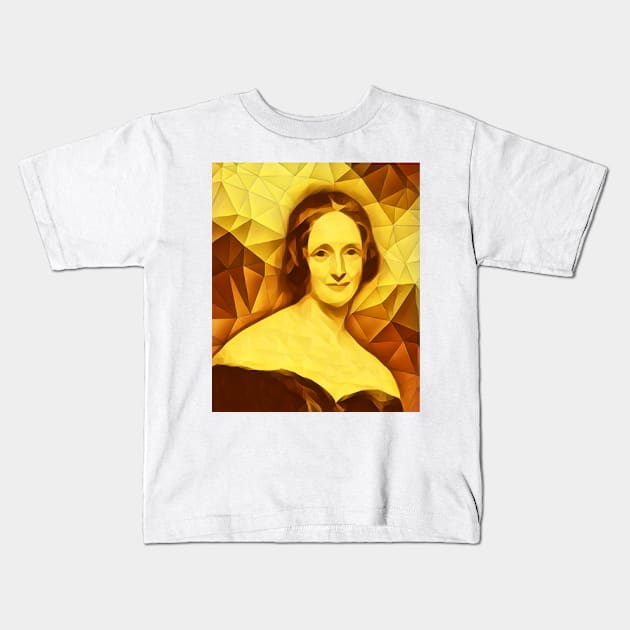 Mary Shelley Golden Portrait | Mary Shelly Artwork 10 Kids T-Shirt by JustLit